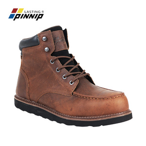 PINNIP Pangolin Lightweight Safety Shoes Cow Leather  Work boots with Steel Toe  Men and Women