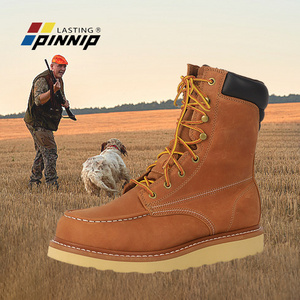 PINNIP Genuine Hunting Boots Men's  Work Boots 8 Inch Goodyear Martin Shoes Lightweight Shoes Anti-slip