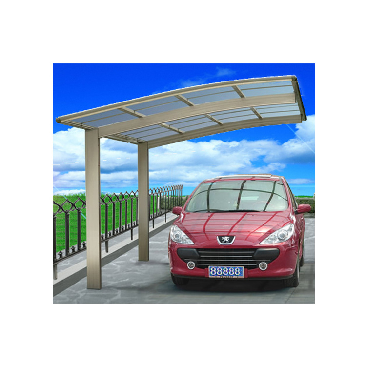 Aluminum frame solid PC board double carport car parking shed for villa