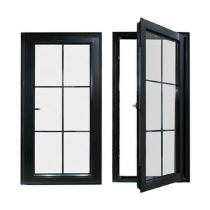 arched white aluminum frame tempered glass inswing open style french casement window