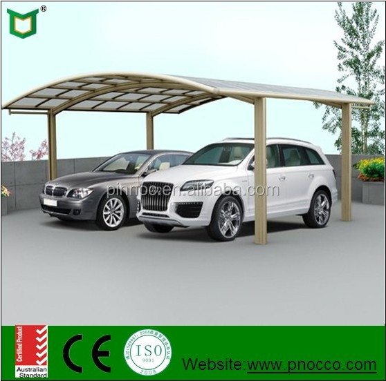 Aluminium carport prices with 3.0mm strong aluminium main structure and anti-uv 2.0mm pc panel as roof