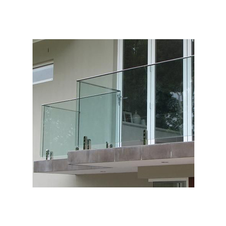 Australian standard balcony Stainless steel handrails and glass railings with 10mm single tempered glass