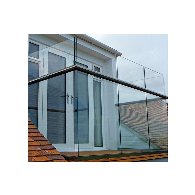 Australian standard balcony Stainless steel handrails and glass railings with 10mm single tempered glass