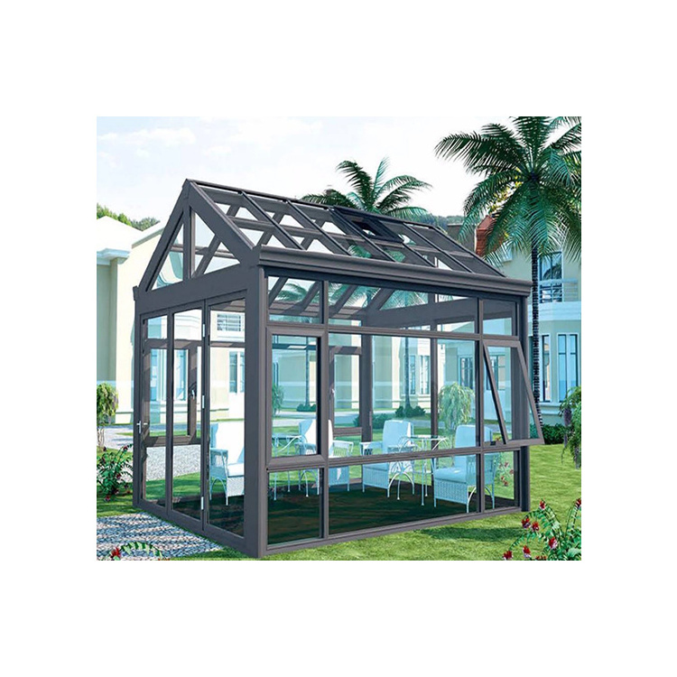 Outdoor aluminum green house easy assembly sunroom 4 season Aluminum Frame Glass House/sun Room