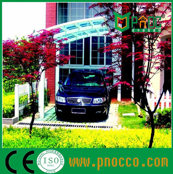 Aluminum frame solid PC board double carport car parking shed for villa