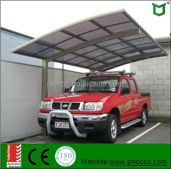 Aluminium carport prices with 3.0mm strong aluminium main structure and anti-uv 2.0mm pc panel as roof