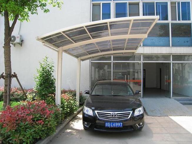 Aluminum frame solid PC board double carport car parking shed for villa