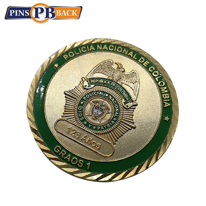 Custom Souvenir Plane Weapon Copper Bronze Enamel Zinc Alloy Soft Enamel Metal Challenge Coin