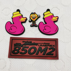 Pinsback OEM Custom 3D cute animal Soft PVC Patches Custom Logo Cheap Hook And Loop Custom Logo PVC Patch Maker anime monster