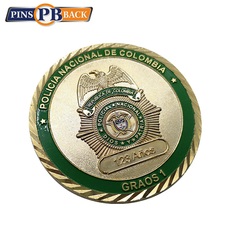 Custom Souvenir Plane Weapon Copper Bronze Enamel Zinc Alloy Soft Enamel Metal Challenge Coin