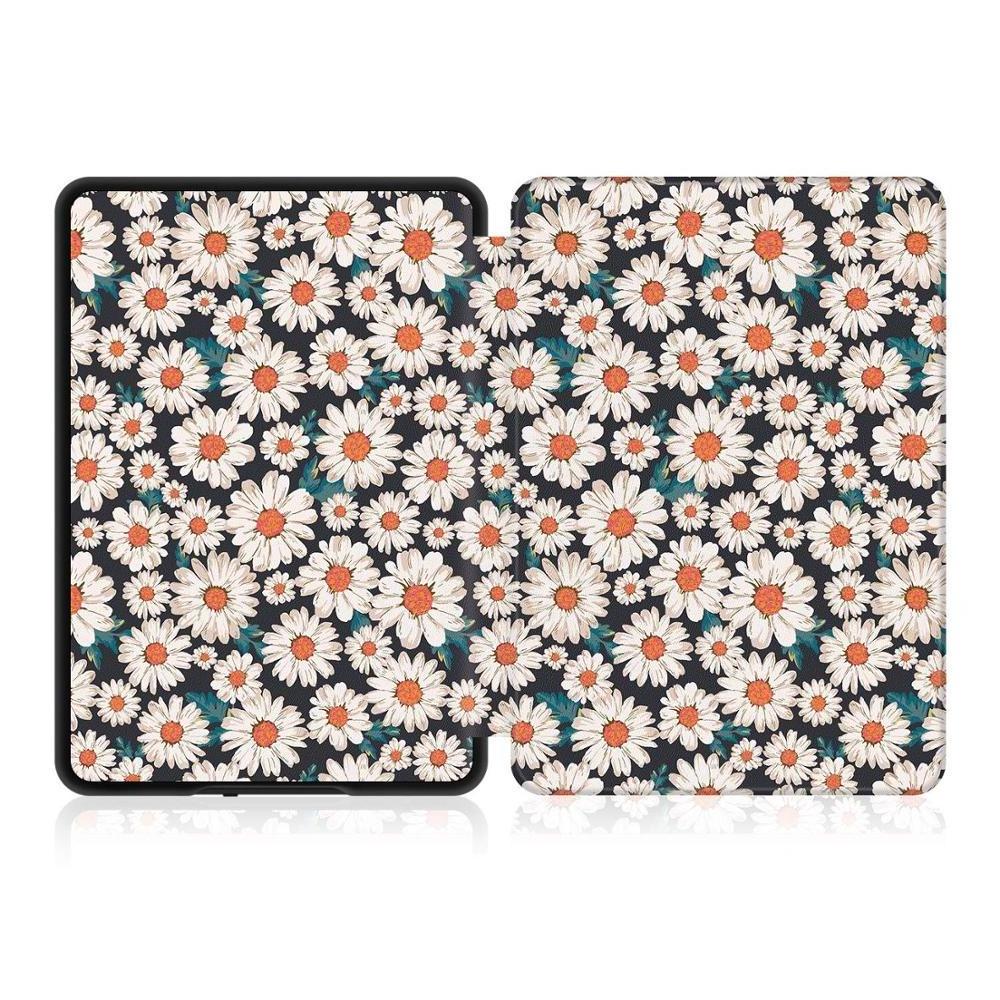 Colorful printed pattern magnetic leather case for Amazon Kindle Paperwhite 4