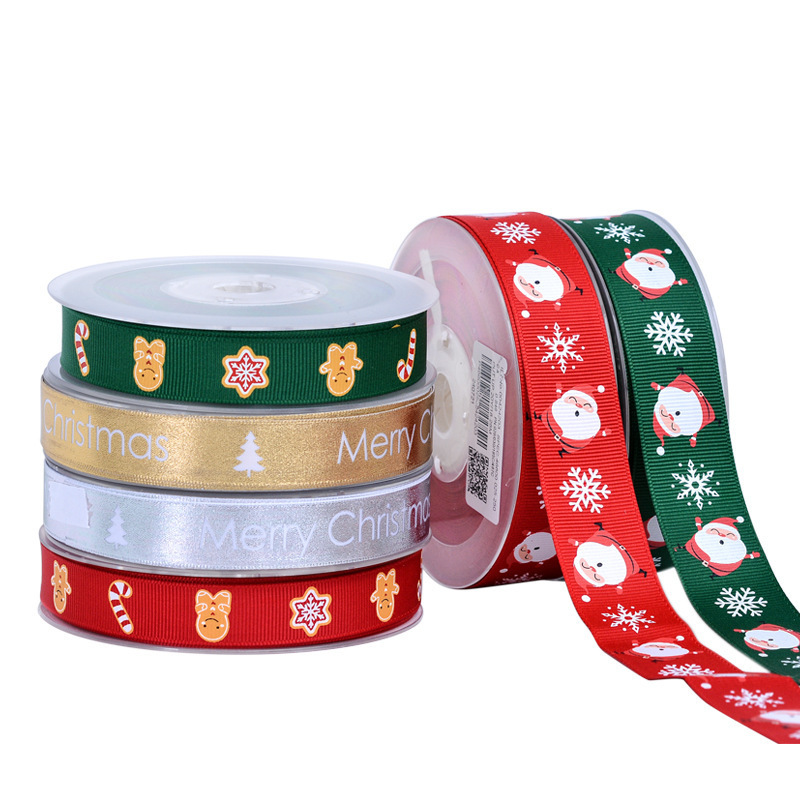 Gift Wrapping Wedding Decoration Hair Bows Christmas Ribbon Printed Grosgrain Ribbons