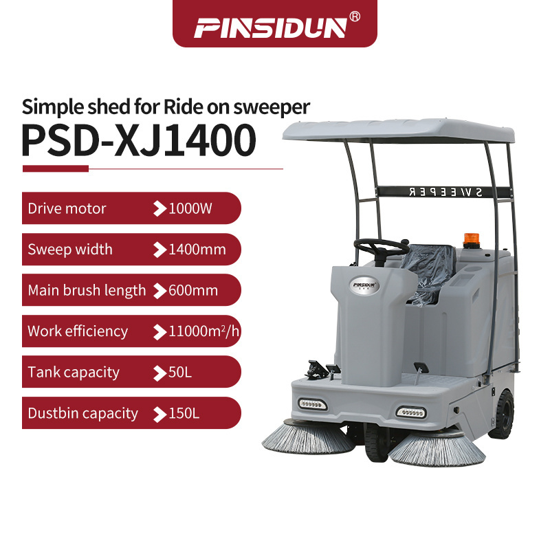 PSD-SJ1400 Street sweeper industrial sidewalk sweeper automatic ride on road sweeper floor cleaning machine