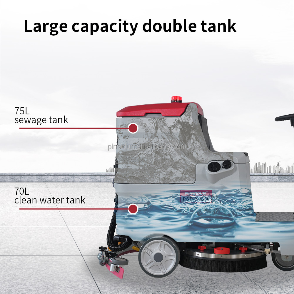 2023 Commercial Industrial Rechargeable Scrubbing Machine Ride On Marble Floor Scrubber