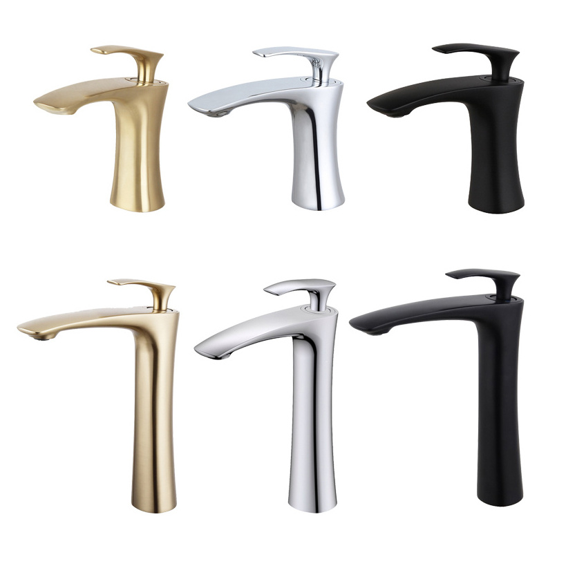 Brushed Gold & Matt Black Basin Faucet Bathroom Hardware Faucet Hot & Cold Water Mixer Toilet Sink Tap 100% Brass