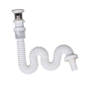 Innovative Bathroom Sink Drain Kit, with Flexible & Expandable P-Trap Sink Drain Pipe Tube, Built-in Anti-clogging Stopper Pop U