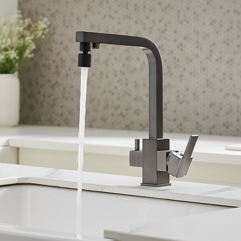 Kitchen Faucet 304 Stainless Steel Double Handles Sensor Kitchen Sink Mixer Faucet