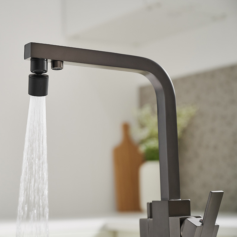 Kitchen Faucet 304 Stainless Steel Double Handles Sensor Kitchen Sink Mixer Faucet