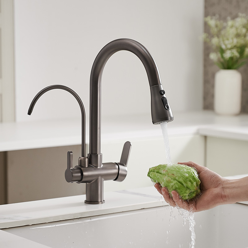 Gun Grey Kitchen Faucet Brass Kitchen Sink Faucet Designed Faucet