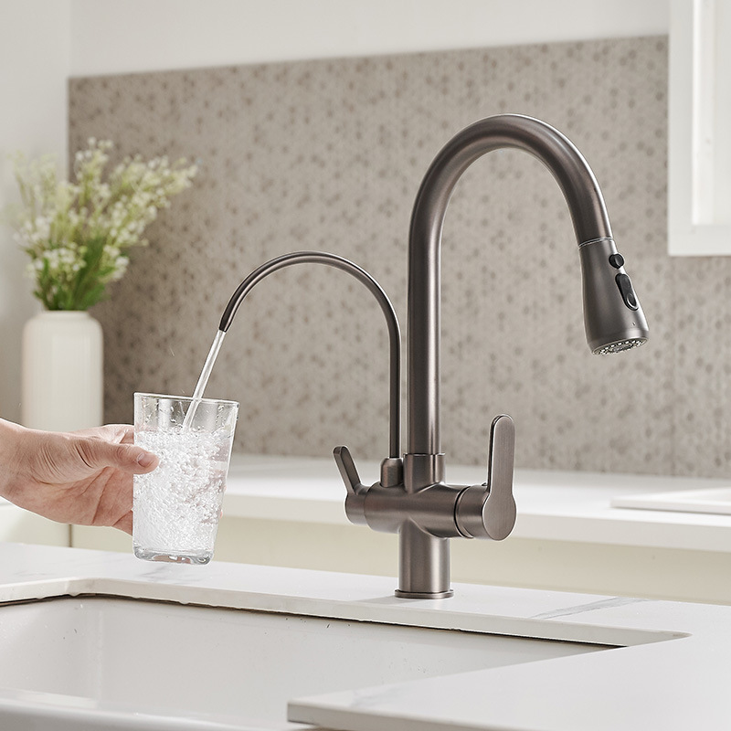 Gun Grey Kitchen Faucet Brass Kitchen Sink Faucet Designed Faucet