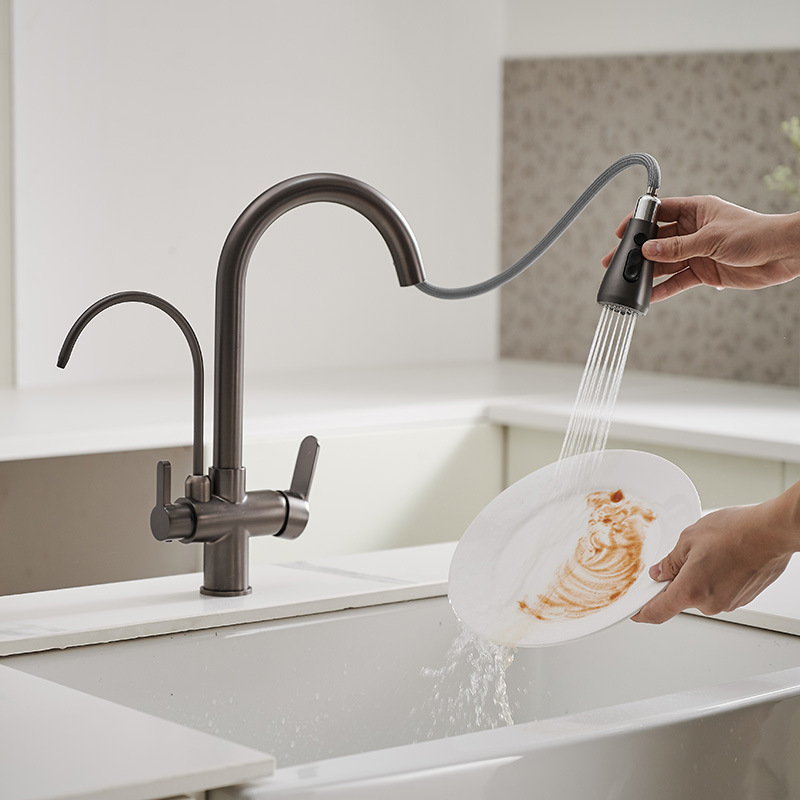 Gun Grey Kitchen Faucet Brass Kitchen Sink Faucet Designed Faucet