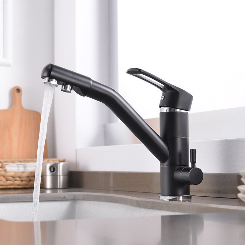 Newly Deck Mounted Stainless Steel Taps Brushed Faucet for Kitchen Home