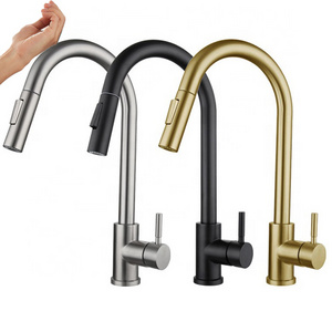 Sensor Stainless Steel 304 Pull Down Touch Kitchen Sensor Faucet Mixer Induction Kitchen Faucet Nickel Motion with Sensor