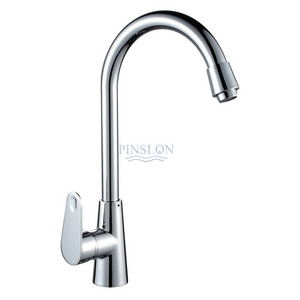 China Sanitary Ware Deck Mounted Gooseneck Single Hole Kitchen Sink Faucet For Kitchen