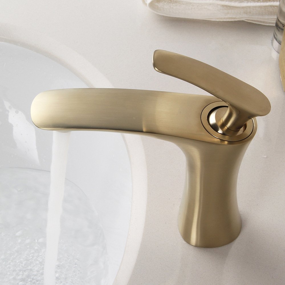 Brushed Gold & Matt Black Basin Faucet Bathroom Hardware Faucet Hot & Cold Water Mixer Toilet Sink Tap 100% Brass