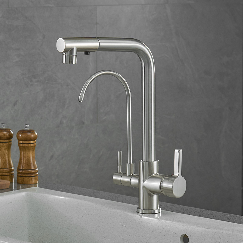 New Function Good Quality Double Pipes Water Purifier Faucet Kitchen Cabinets Sinks Faucets