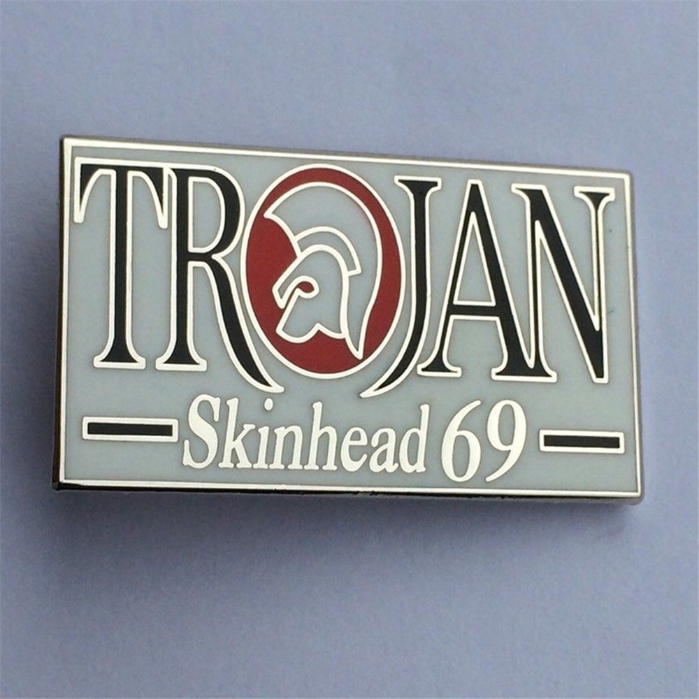 Trojan Skinhead 69 Enamel Badge Mod Vespa Lambretta Scooter Oi Punk Scene