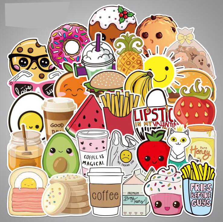 food snacks ice cream guita refridge custom stickers