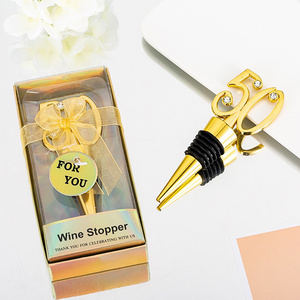 50 Years Old Birthday Party Favors Presents Wedding Anniversary Souvenirs Decorations Wine Stopper for Guests