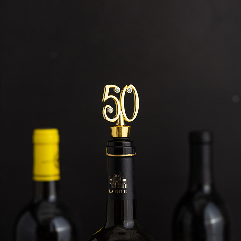 50 Years Old Birthday Party Favors Presents Wedding Anniversary Souvenirs Decorations Wine Stopper for Guests