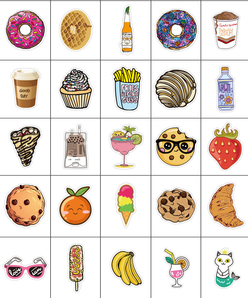 food snacks ice cream guita refridge custom stickers