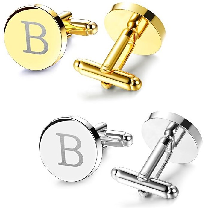 Personalized Silver gold Stainless Steel Custom logo Cufflinks