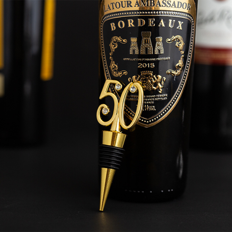 50 Years Old Birthday Party Favors Presents Wedding Anniversary Souvenirs Decorations Wine Stopper for Guests