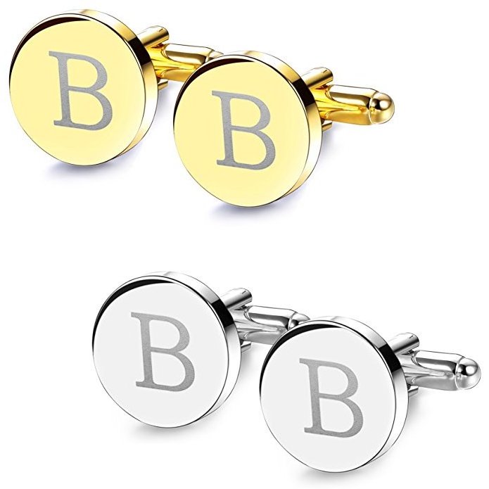 Personalized Silver gold Stainless Steel Custom logo Cufflinks