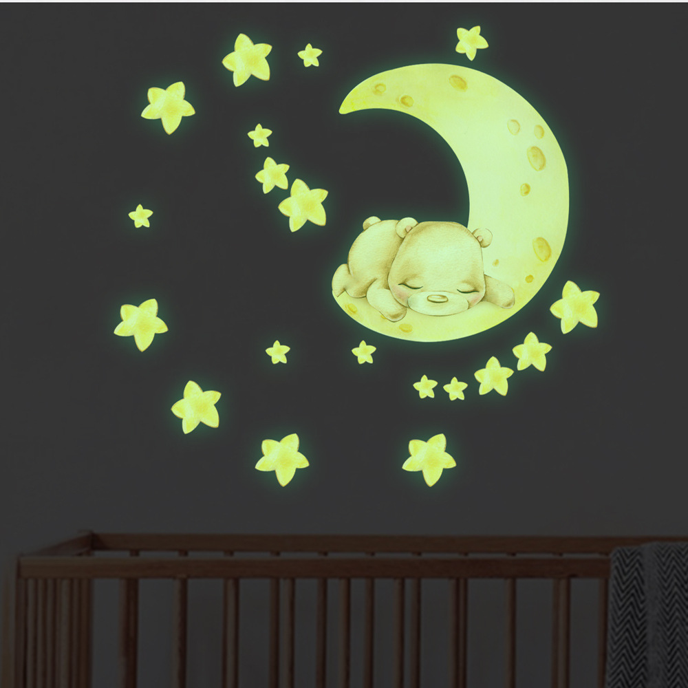 Hot sale luminous wall stickers wholesale home decoration star moon glowing in the dark sticker astronaut