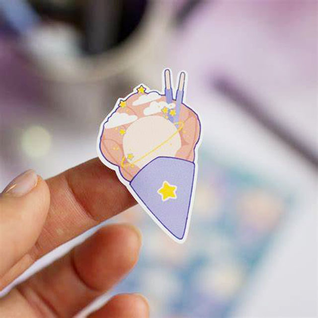 High Quality Stickers Custom galaxy dessert sticker sheet cute kawaii stickers with logo