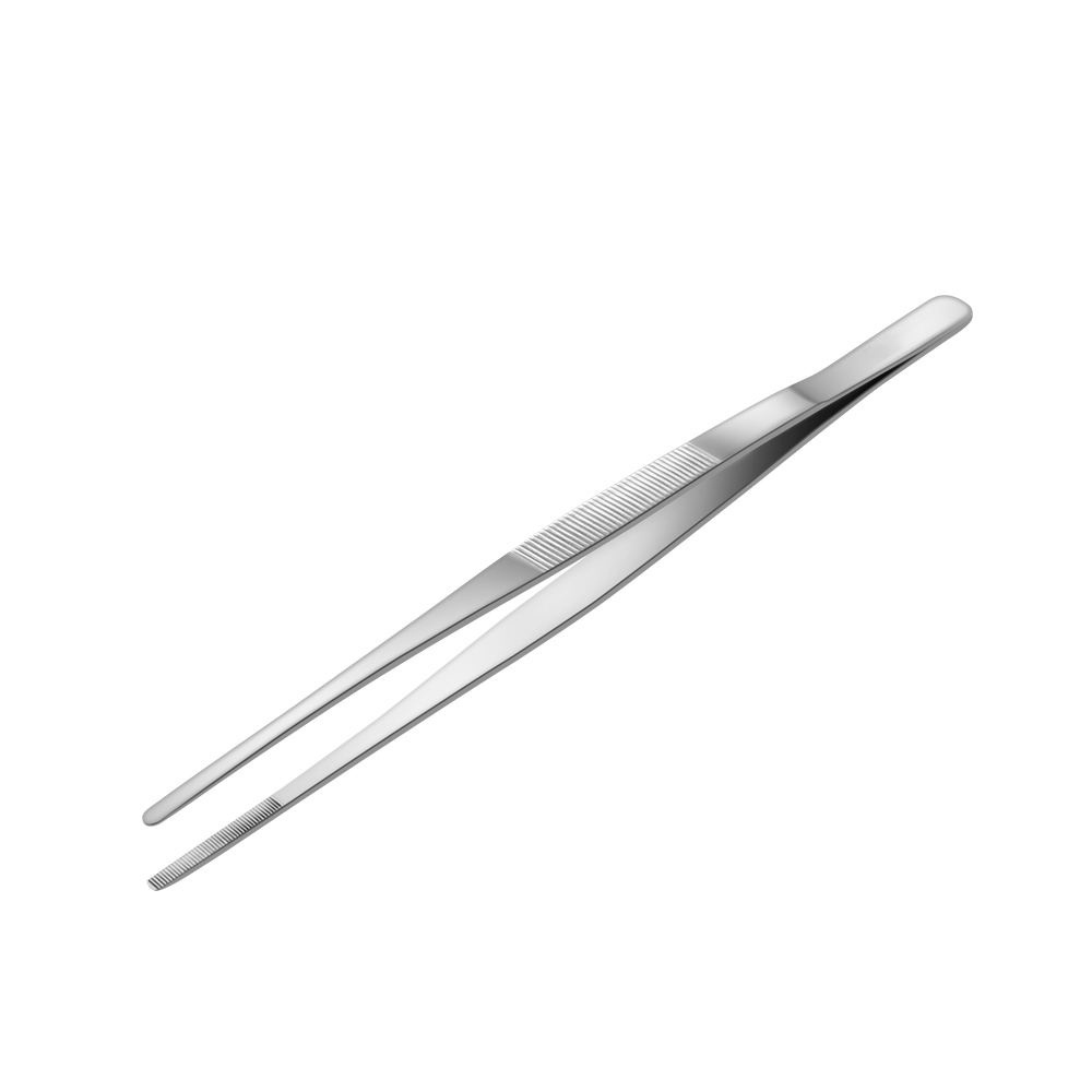 High Quality Stainless Steel Chef Offset Tweezers Kitchen Tongs for Fine Cooking Food, Sushi, BBQ, and Aquatic Plants