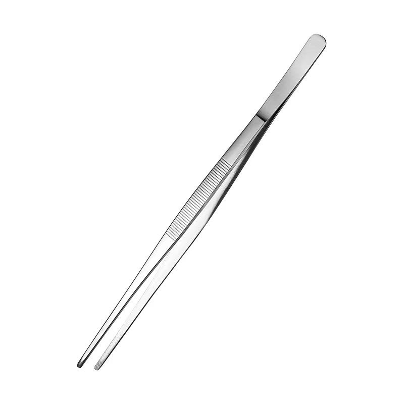 High Quality Stainless Steel Chef Offset Tweezers Kitchen Tongs for Fine Cooking Food, Sushi, BBQ, and Aquatic Plants