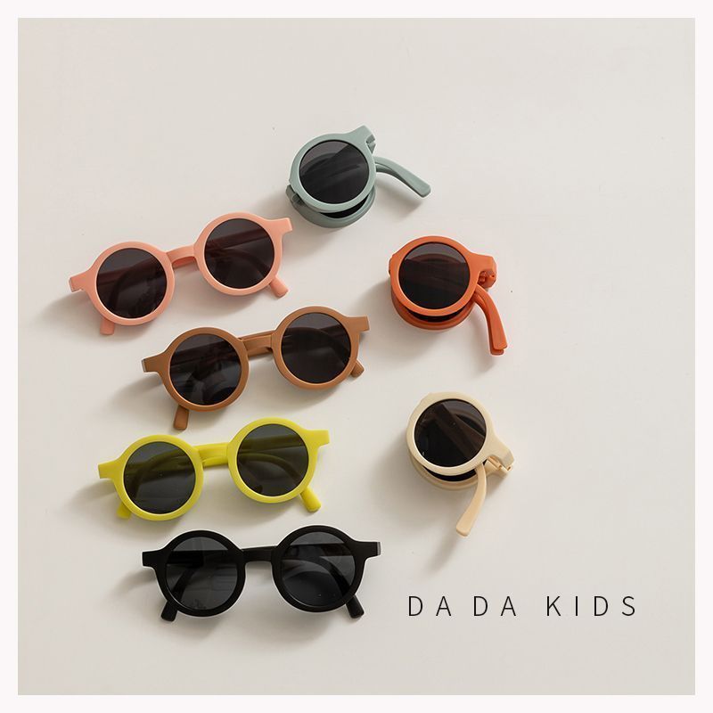 Dropshipping Morandi children's shades Summer UV protective sunglasses for baby boys and girls Foldable storage glasses S104