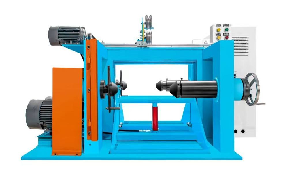 Dongguan Pinyang pneumatic shaftless copper cable manufacturing 500/630 double take up rewinding machine