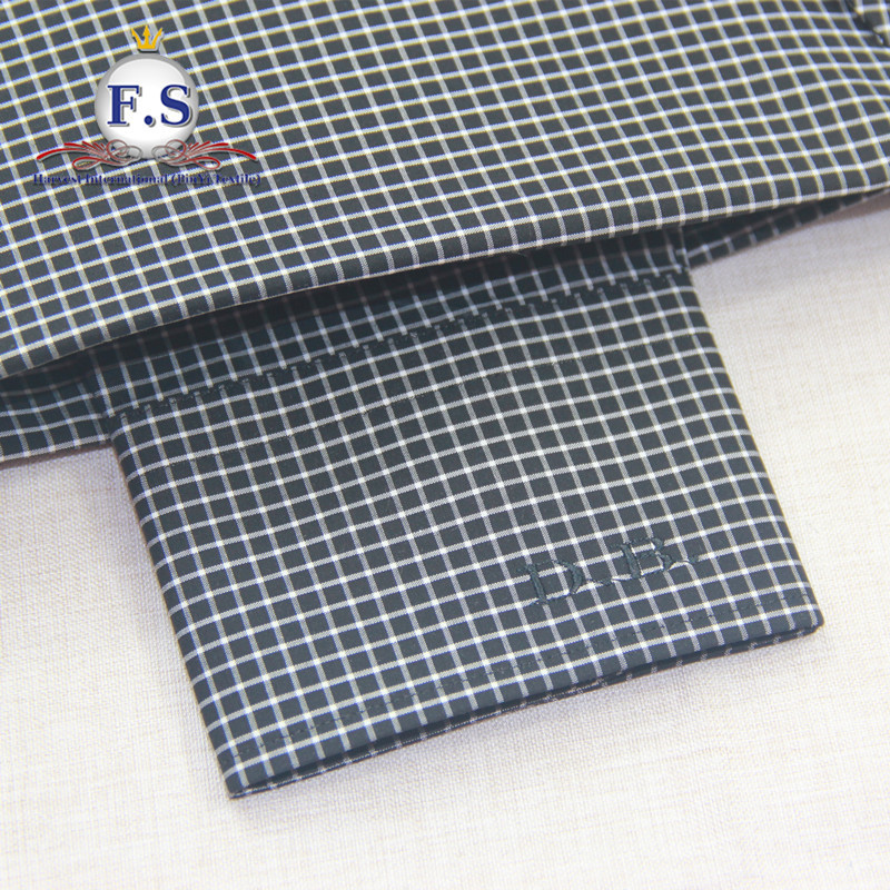 100% Cotton check poplin high end bespoke mens dress shirts