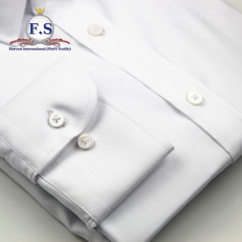 100% Cotton MEN' DRESS SHIRT high end formal 100 cotton pure white non iron twill shirt