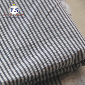 COTTON/COOLMAX 50/50 WOVEN STRIPE SEERSUCKER FABRIC FOR SHIRTS WITH WICKY AND QUICK DRY 155GSM