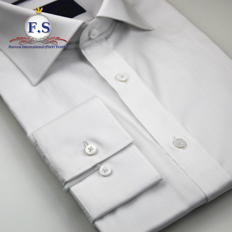 100% Cotton MEN' DRESS SHIRT fashion high end high spread cutaway collar pure white poplin dress custom shirt