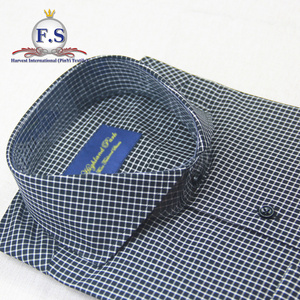 100% Cotton check poplin high end bespoke mens dress shirts