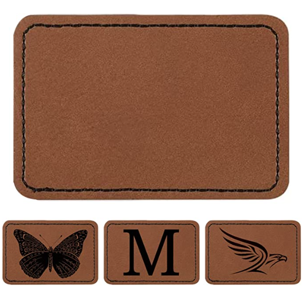 Blank Leather  Patches with Adhesive Patches for Hats Jackets Backpacks Faux Laser Patches for Hats Jackets Backpacks DIY